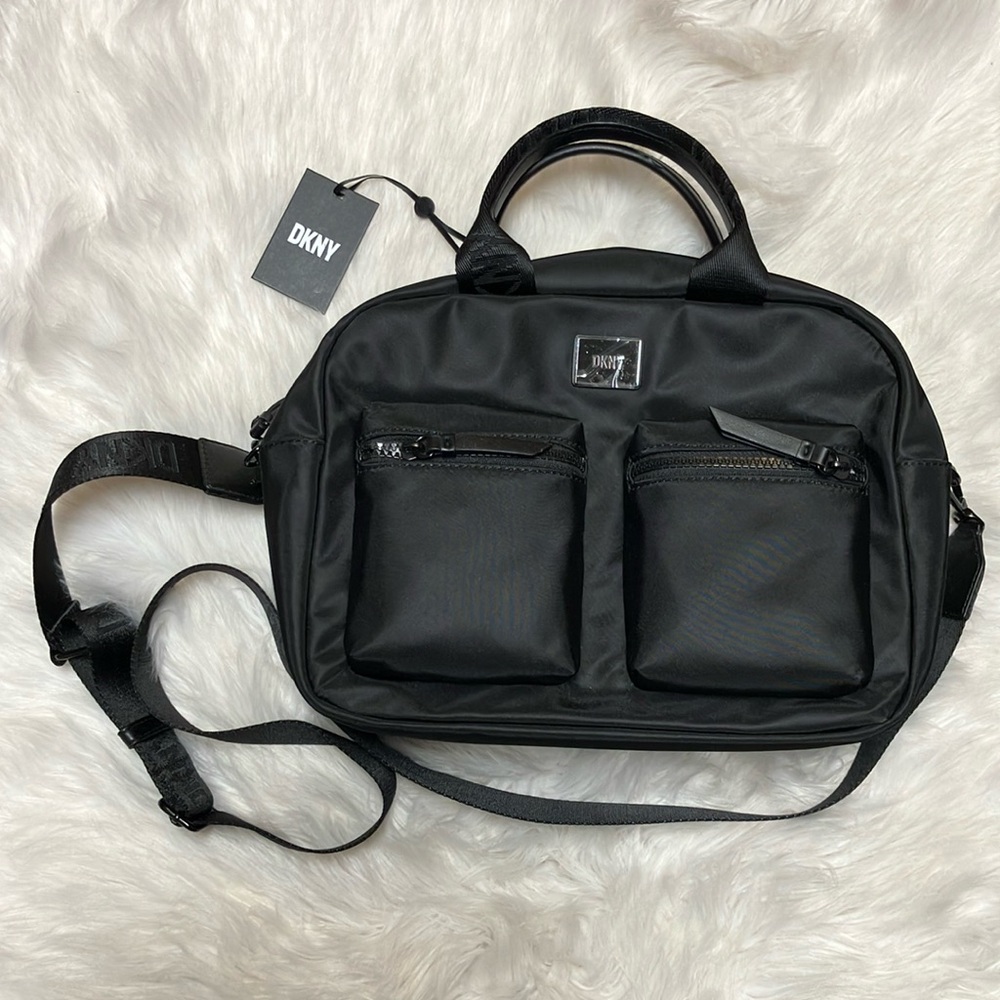 DKNY Black Damian Satchel Handbag with removable strap